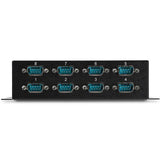 USB Serial Hub with 8 ports for DB9 RS232 connections, ideal for legacy devices, featuring rugged durability and versatile mounting.