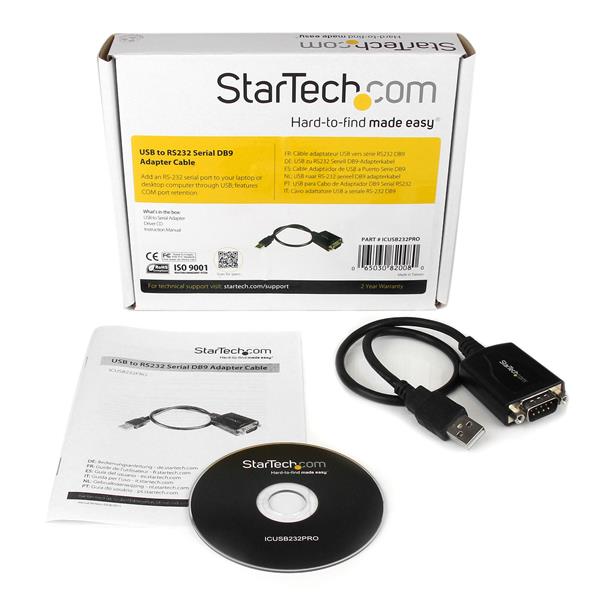 30cm (1 ft) USB to RS232 Serial DB9 Adapter Cable with COM Retention