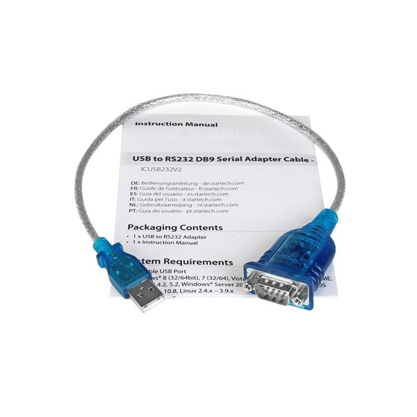1 Port USB to RS232 DB9 Serial Adapter Cable - M/M