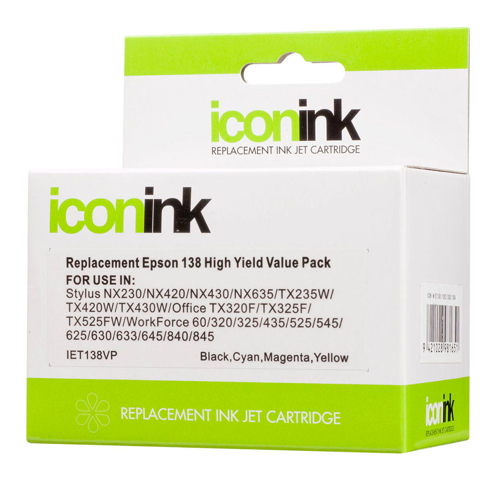 Icon Compatible Epson 138 BCMY Ink Value Pack