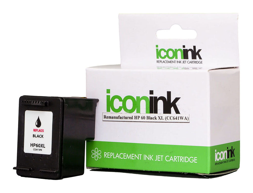 Icon Remanufactured HP 60 Black XL Ink Cartridge (CC641WA)