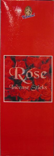 Kamini Rose incense sticks in 8gm pack, offering a soothing floral fragrance for relaxation and ambiance.