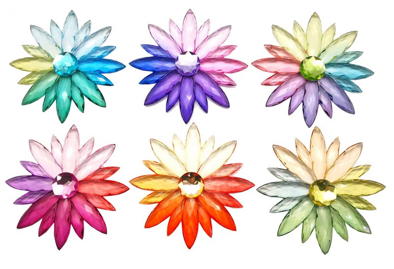 Set of 6 exquisite 4.75'' Multiflower Ornaments featuring intricate floral designs for elegant home decor.