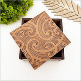 Small Trinket Box: Ta Moko 2 Square Trinket Box
