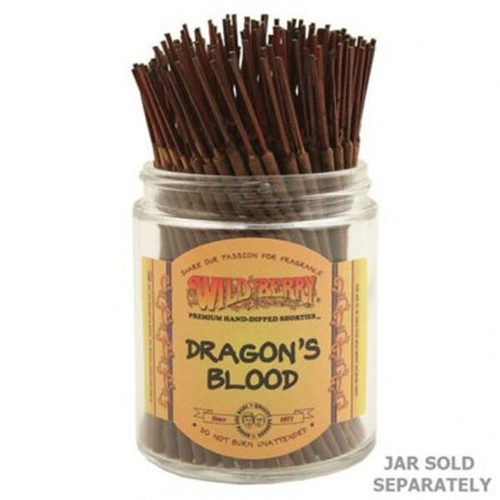 Bundle of 100 Wild Berry Dragon's Blood incense sticks, perfect for meditation and relaxation with a rich, earthy aroma.