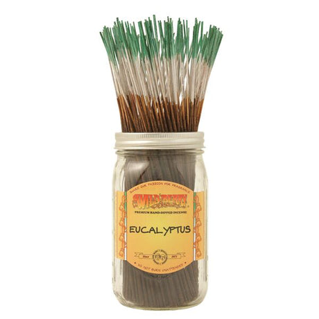 Wild Berry Eucalyptus incense sticks offer a calming blend of wild berry and eucalyptus in 11-inch long, 100-pack.