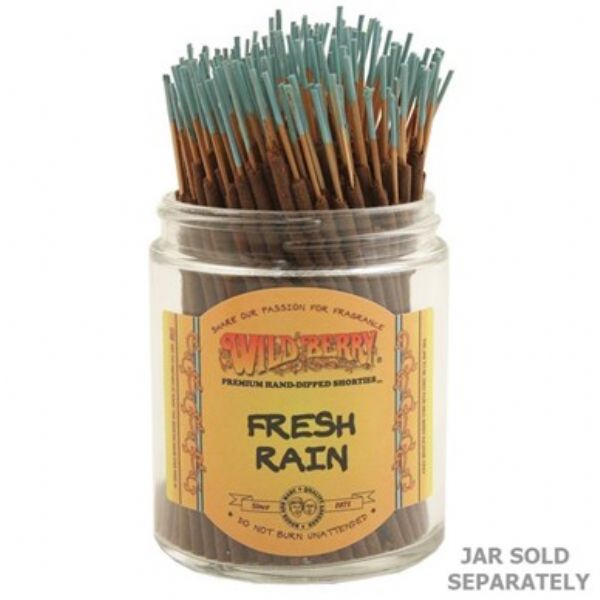 Bundle of 100 Wild Berry Fresh Rain Shorties Incense sticks, perfect for creating a calming, refreshing atmosphere.