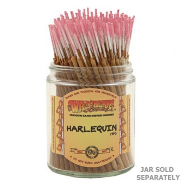 A bundle of 100 Wild Berry Harlequin Shorties Incense sticks, providing bright berry scents for relaxation and ambiance.