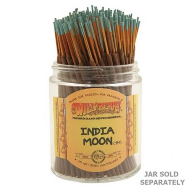 Bundle of 100 Wild Berry India Moon Shorties Incense sticks for relaxation, meditation, and enhancing any ambiance.
