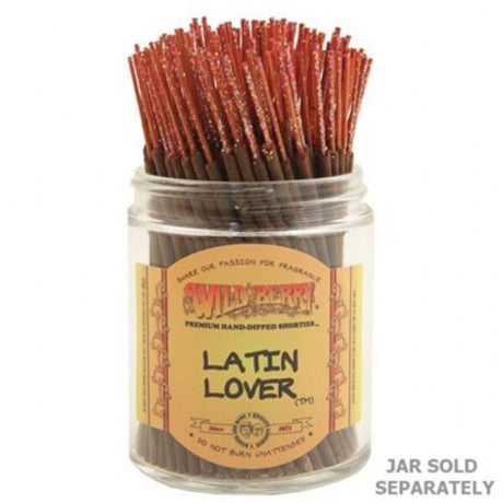 Bundle of 100 Wild Berry Latin Lover Shorties Incense sticks, ideal for creating a romantic atmosphere and uplifting your spirit.