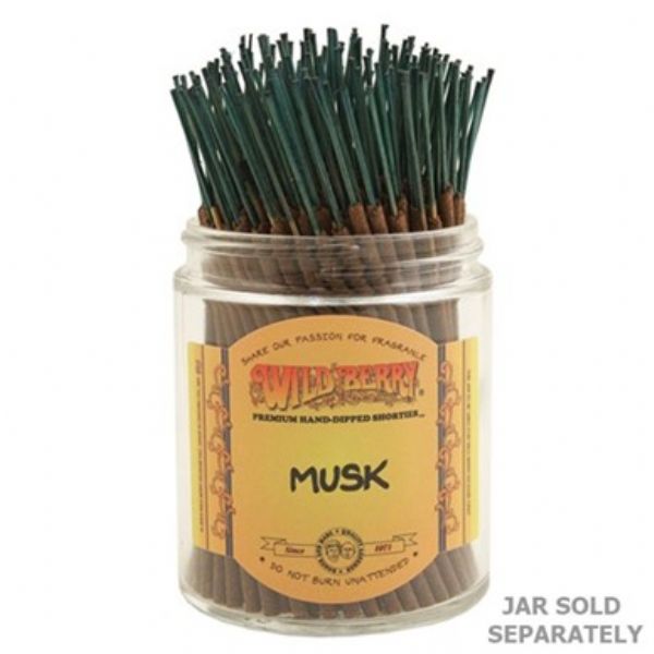 Bundle of 100 Wild Berry Musk Shorties Incense sticks, featuring a sweet berry and musky scent for relaxation and ambiance.