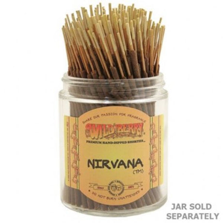 Bundle of 100 Wild Berry Nirvana incense sticks, featuring a blissful aroma of ripe berries and floral notes for relaxation.