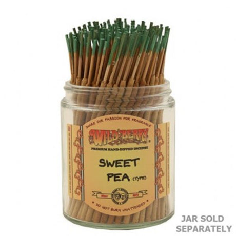 Bundle of 100 Wild Berry Sweet Pea incense sticks, featuring sweet floral and berry fragrances for a calming ambiance.