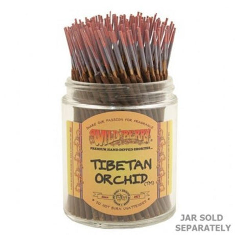 Bundle of 100 Wild Berry Tibetan Orchid incense sticks, ideal for relaxation, meditation, and enhancing serene spaces.