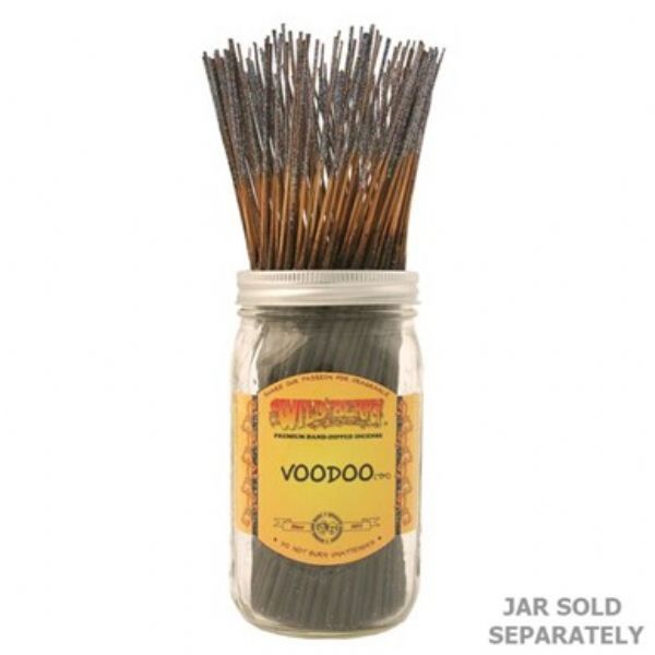 Bundle of 100 Wild Berry Voodoo 11-inch incense sticks, offering rich aromas for relaxation and a soothing atmosphere.