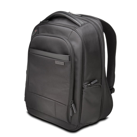 Kensington Contour 2.0 Business Laptop Backpack features ergonomic design, RFID protection, and water-resistant polyester for mobile professionals.