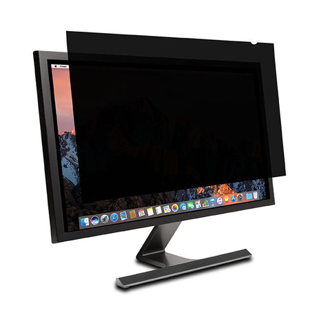 Kensington Privacy Screen for 27" widescreen monitors, featuring 30° viewing angle limits and blue light reduction for optimal privacy.