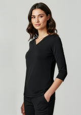 Lana Womens 3/4 Sleeve Top - Ink