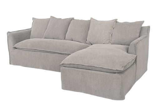 Grey Marsala Chaise Lounge, reversible design for left or right placement, featuring durable upholstery and plush comfort.