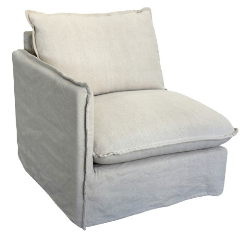 Villa Corner Suite - Left Arm Salt & Pepper (83 X 95 X 85cm)