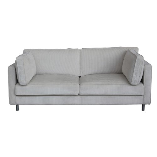 2-seat Boston sofa in Milk color, featuring corduroy upholstery, foam filling, and stylish adjustable legs, perfect for any living space.