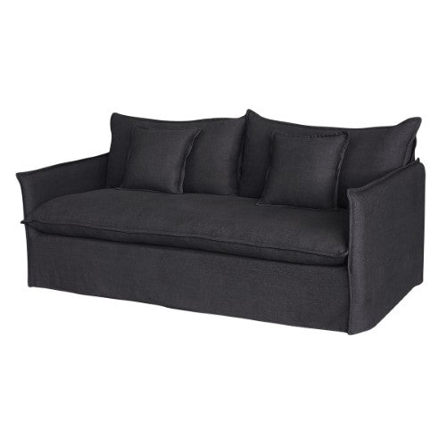 Slip Cover 3 Seat Sofa - Chantilly Charcoal (2.1m X 97cm X 89cm)