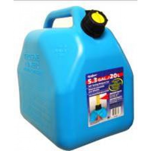 Durable 20L blue kerosene container, rustproof, non-corrosive, perfect for safe fuel storage in tight spaces.
