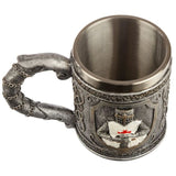 Decorative Crusader Knight Tankard at 15cm, featuring intricate knight design, perfect for collectors and home décor.