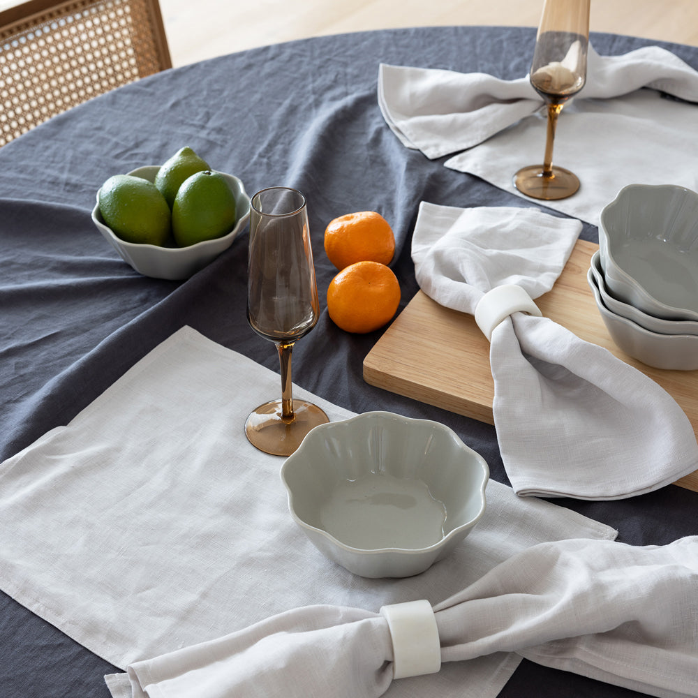 Linen Round Tablecloth 228cm Charcoal- Bambury