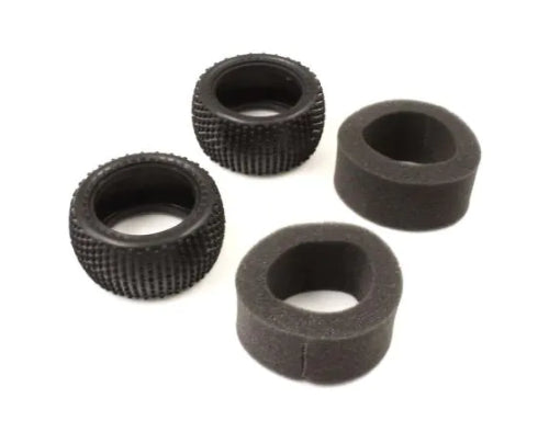 Kyosho 1/10 RR Micro Block Tyres S (2) offer superior traction and stability for diverse terrains, enhancing RC performance.