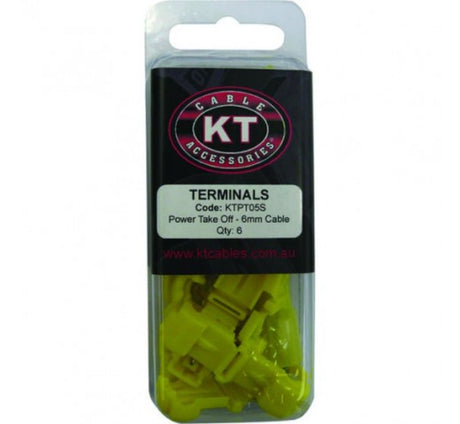 Yellow crimp terminals pack of 12, featuring 6.3mm connections for reliable, corrosion-resistant electrical wiring.