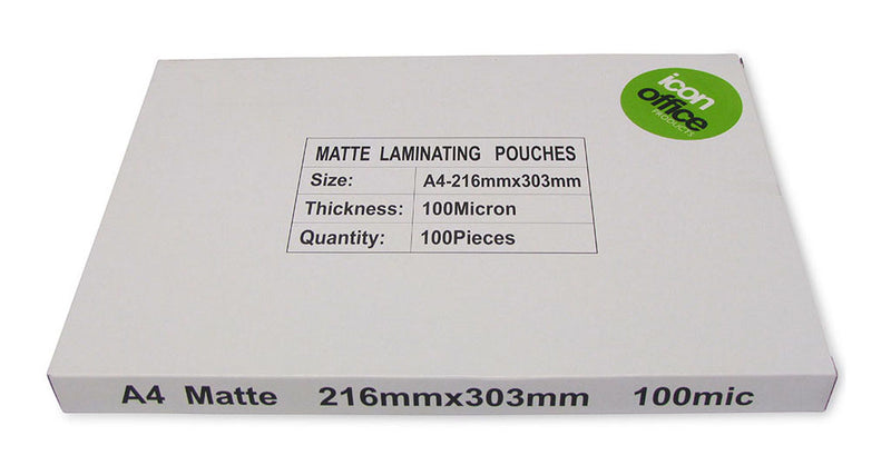 Icon A4 100 micron Matte Laminating Pouches (100pcs) - SPECIAL