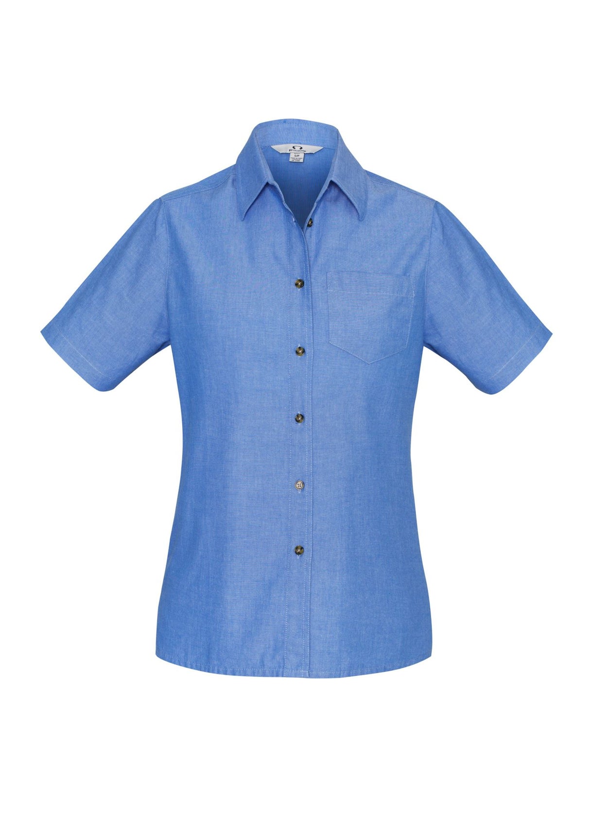 Chambray Womens Short Sleeve Shirt - Chambray Blue