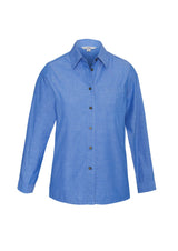 Chambray Womens Long Sleeve Shirt - Chambray Blue