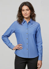 Chambray Womens Long Sleeve Shirt - Chambray Blue