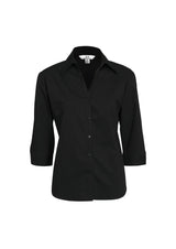 Metro Womens 3/4 Sleeve Shirt - Black
