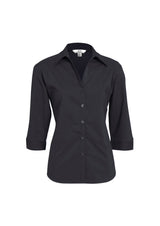 Metro Womens 3/4 Sleeve Shirt - Charcoal