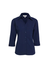 Metro Womens 3/4 Sleeve Shirt - Navy