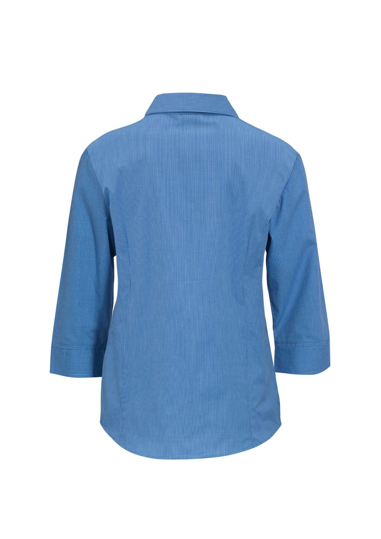 Micro Womens Check 3/4 Sleeve Shirt - Mid Blue