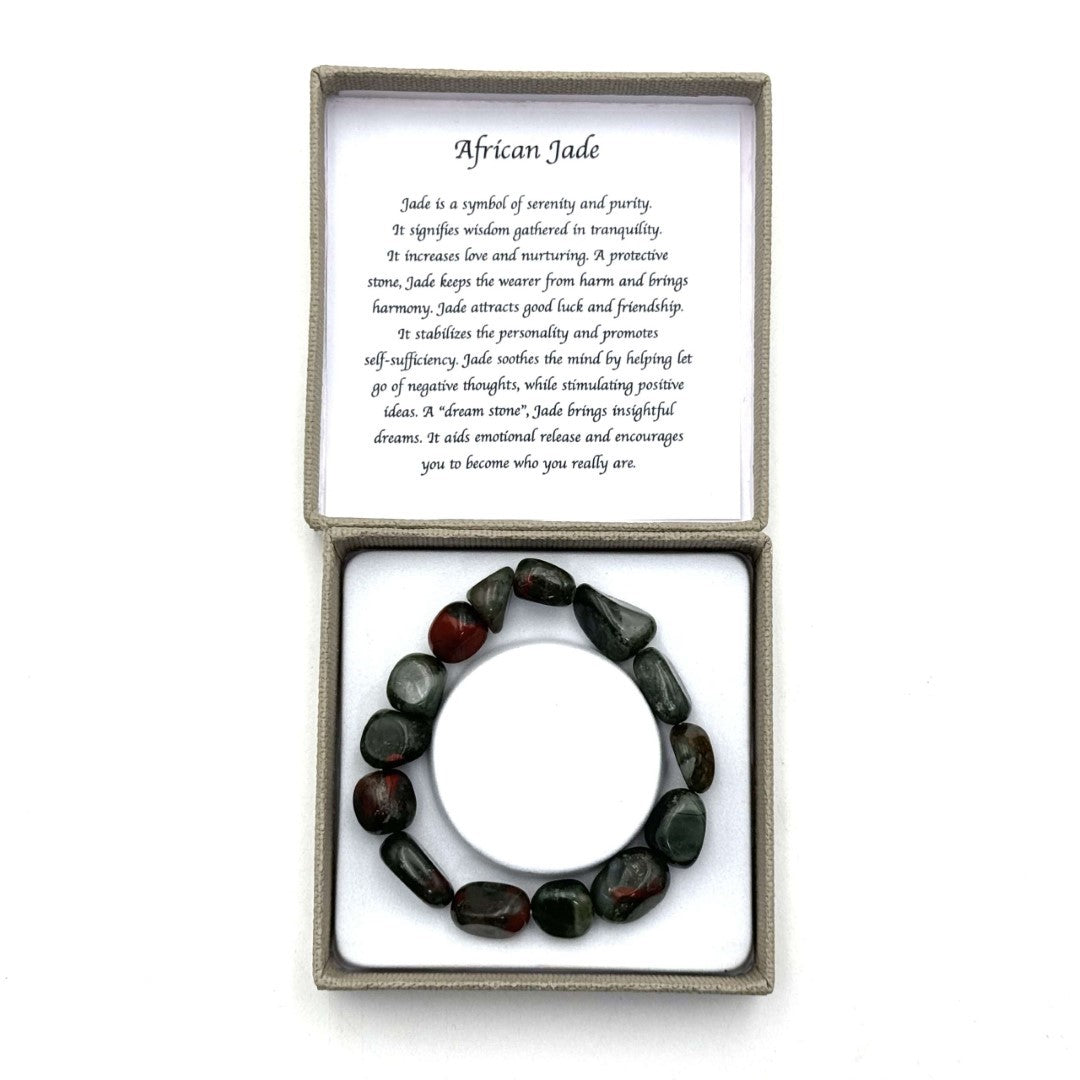 Large beaded bracelet featuring authentic African Jade beads, 14 x 11mm, perfect for bold and elegant fashion statements.