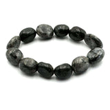 Large beaded bracelet featuring unique Dark Labradorite beads, showcasing deep blues and grays for a stylish, elegant accessory.