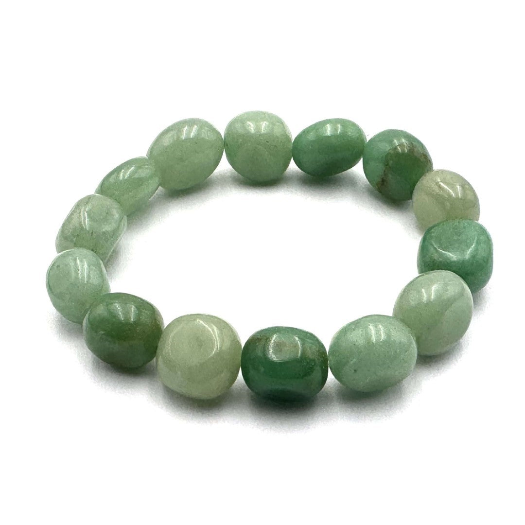 Large beaded bracelet with dark aventurine beads (14x11mm), known for grounding energy and stylish versatility.