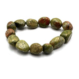 Large beaded bracelet featuring dark unakite stones, 14x11mm, promoting emotional balance and stylish sophistication.