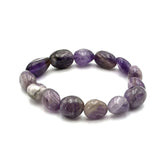 Large beaded bracelet featuring 14x11mm Amethyst gemstones, combining style with calming spiritual properties.