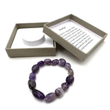 Large beaded bracelet featuring 14x11mm amethyst gemstones, blending style with calming spiritual properties.