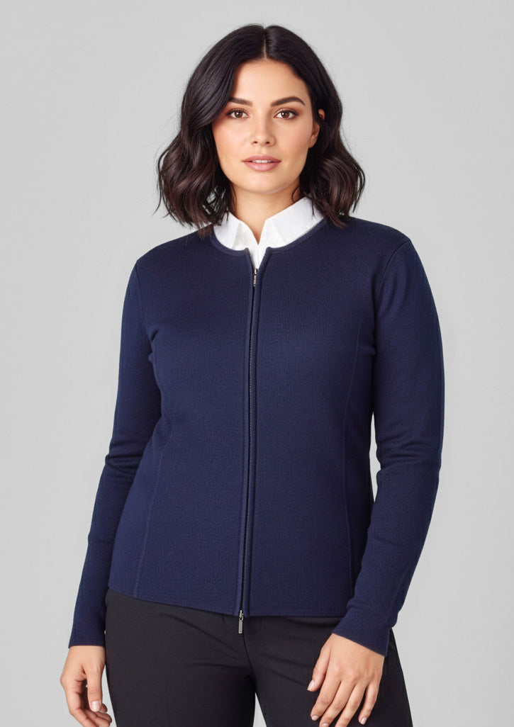 2-Way Womens Zip Cardigan - Navy