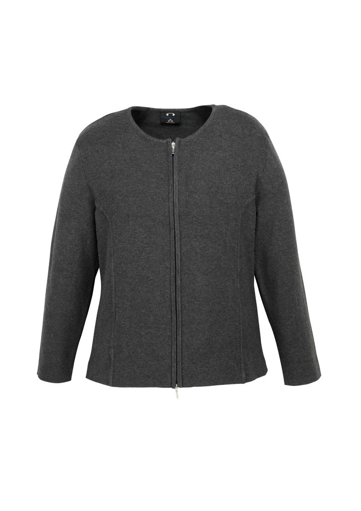 2-Way Womens Zip Cardigan - Charcoal