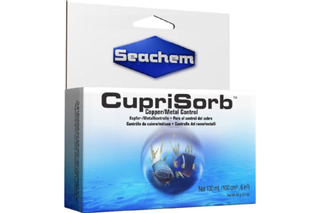 Aquarium Seachem CupriSorb™ 100ml, a copper adsorbent for safe, healthy aquatic environments in freshwater and saltwater tanks.