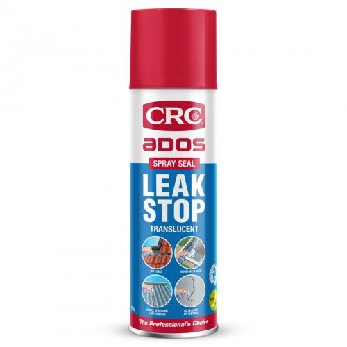 CRC Leak Stop Spray Seal (350gm) can for quick, effective waterproofing of gaps and cracks, featuring a versatile 360° spray nozzle.