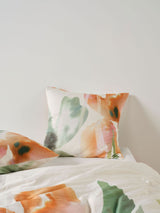 European Pillowcase Botanical Cotton Sateen Linen House Inga Jade